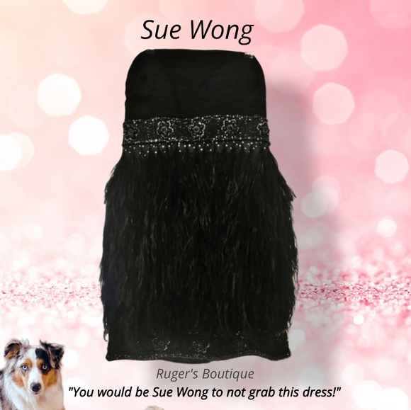 Sue Wong Dresses & Skirts - 🌿Sue Wong Women's size 12 Strapless Peacock Feather Mini Dress, NWT